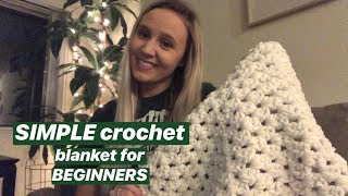 SIMPLE Double Crochet Blanket for Beginners [upl. by Niarda847]