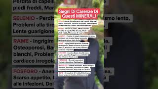 Segni Di Carenze Di Questi MINERALI shorts [upl. by Eugaet]