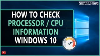 How To Check What Processor You Have  Find Out CPU Model [upl. by Enirahtac]