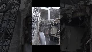 Wrecking Ball Destroys Concrete Building Powerful Demolition in Action demolition [upl. by Gnuhp]