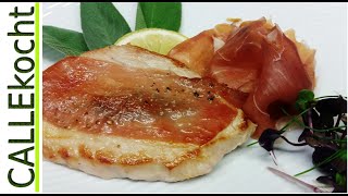 Saltimbocca alla romana selber machen Rezept vom Kalbsfilet einfach zubereiten [upl. by Anizor]