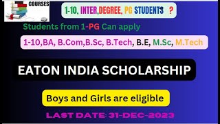 EATON India scholarship 23 How to Apply EligibilityApplication steps explained in detail [upl. by Ahsyle]