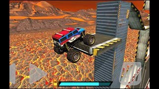 Crazy Monster Bus Stunt Race 2 quotMap Volcanoquot 4x4 Monster Truck Android Gameplay 2 [upl. by Aidnyl954]