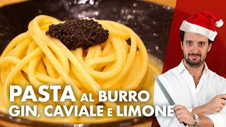 Ricetta irresistibile Spaghetti al gin limone e caviale per un Natale speciale [upl. by Nivlam]