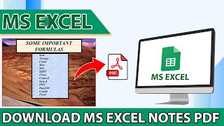 MS Excel Notes PDF in Hindi  Complete Tutorial Video [upl. by Marela]