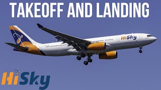 Takeoff and Landing  HiSky A330200  Bucharest OTP  New York JFK [upl. by Senhauser]