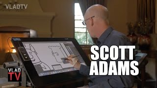 Scott Adams on Huge Dilbert Success Shows How Dilbert is Drawn [upl. by Langille46]