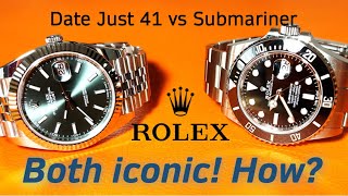 ComparisonDate Just 41 Mint vs Submariner  How Rolex created two iconics with different strategies [upl. by Ahtis165]