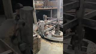 The process of crushing camellia seeds with a water wheel [upl. by Ailahtan674]