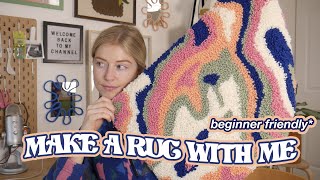 How to make a groovy rug by hand punch needle tiktok rug [upl. by Josselyn999]