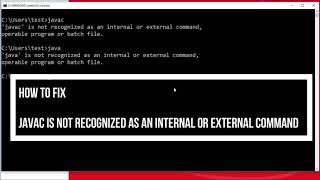 How to fix javac is not recognized as an internal or external command Windows 10 [upl. by Derzon564]