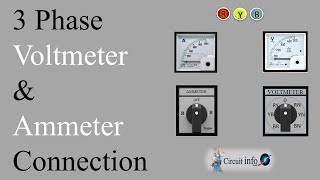 3 Phase Voltmeter amp Ammeter Connection 3 Phase Meter wiring Circuit info [upl. by Thornton947]