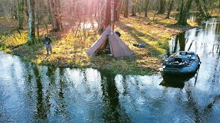 5 Days on the River  Fall Steelhead Fishing amp Tipi Hot Tent Camping [upl. by Iliam339]