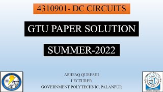 GTU PAPER SOLUTION SUMMER2022 [upl. by Risa560]