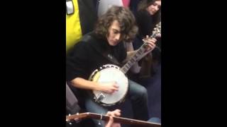 Dueling Banjos by Flats amp Sharps on a Bristol to London Train [upl. by Ahsienak]