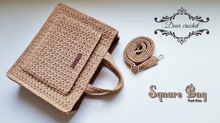 코바늘 마크라메 사각 가방 part 1Crochet Square bag [upl. by Eiuol]