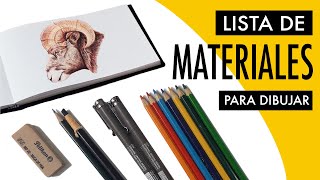 LISTA COMPLETA DE MATERIALES PARA DIBUJAR LÁPICES COLORES PAPELES CARBONCILLO [upl. by Attekram844]