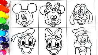 How to draw Mickey Mouse ClubHouse Glitter Paint for kids [upl. by Tolkan]