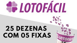 🔴 Planilha Grátis  LOTOFACIL 25 dezenas com 5 fixas  100 15 PONTOS [upl. by Syl689]