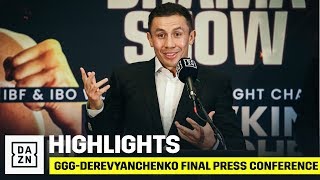 HIGHLIGHTS  GGG vs Sergiy Derevyanchenko Final Press Conference [upl. by Leavelle978]