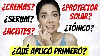 ¿QUÉ SE APLICA PRIMERO PROTECTOR SOLAR CREMA SERUM TÓNICO  MARIEBELLE COSMETICS [upl. by Nauqet397]