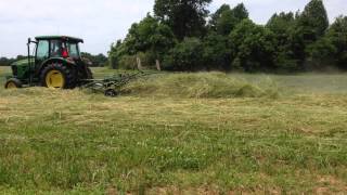 Krone KW 5524x7 T Tedder and the John Deere 5065M [upl. by Areemas]