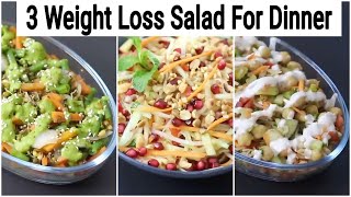 3 Healthy Weight Loss Salad Recipes For Dinner [upl. by Nortad]