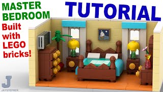 LEGO Master Bedroom DIY How To Build Tutorial [upl. by Alrep726]