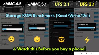 eMMC 45 Vs eMMC 51 Vs UFS 21 Vs UFS 31 Speed Test⚡ [upl. by Salmon]