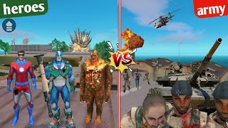 rope Hero vice town heroes vs army basearmy killed super herorope hero and mutant attack army par [upl. by Hteb]