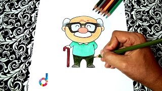 How to draw a Grandpa easy  Step by step drawings [upl. by Akinor]