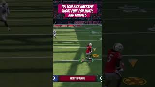 Punting Tips Low Punt Backspin Chaos ncaa25 punts punting muffed droppunt sportsbookie nca [upl. by Idnew]