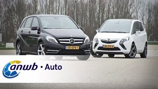 Mercedes BKlasse vs Opel Zafira Tourer dubbeltest  ANWB Auto [upl. by Eustache]