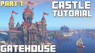 Minecraft Tutorial How to Build a Castle Block by Block  Part 1  Gatehouse [upl. by Orfield]