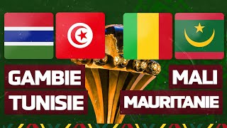 🔴 🎥 🇬🇲 GAMBIE  TUNISIE 🇹🇳  🇲🇱 MALI  MAURITANIE 🇲🇷  MATCH LIVEDIRECT CAN 2021 [upl. by Gschu12]