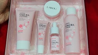 JAPAN SAKURA SKIN CARE COMBO SET REVIEW [upl. by Alhan]