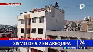 Arequipa sismo de magnitud 57 sacudió esta mañana el distrito de Camaná [upl. by Anires]