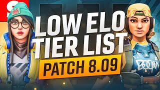 NEW Low Elo Tier List Patch 809  Killjoy Meta is BACK  Valorant Guide [upl. by Hull]