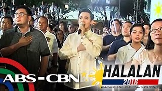 Erik Santos leads singing of national anthem at debate [upl. by Cavanagh]