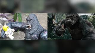 King Kong VS V REX Comparative toy movie clip [upl. by Anaugal]