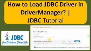 How to Load JDBC Driver in DriverManager  JDBC Tutorial [upl. by Oivatco427]