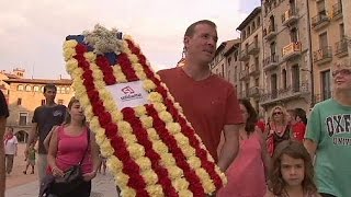 Katalanen zu Demonstration in Barcelona zusammengekommen [upl. by Kirsteni]