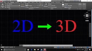 Convert 2D to 3D objects in AutoCAD [upl. by Takeshi]