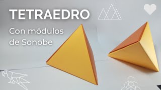 Cómo armar un Tetraedro con módulos de Sonobe origami [upl. by Frulla]