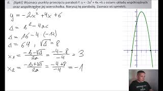 Wyznacz punkty przecięcia paraboli z osiami układu współrzędnych PP [upl. by Cindelyn]