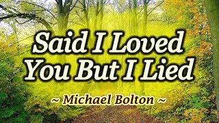 Said I Loved You But I Lied  KARAOKE VERSION  Michael Bolton [upl. by Yrrap724]