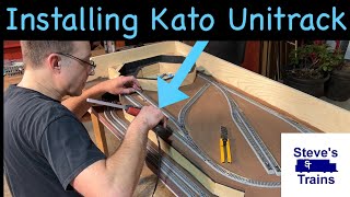 Installing Kato Unitrack on the 2x4 Foot N Scale Layout [upl. by Atidnan284]