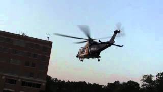 NJSP NorthStar Medevac Helicopter Landing at St Barnabas Burn Center 071712 [upl. by Haag]