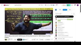 Quant Mains Nov 8 Part 3🔥SBIRRBRBI PO AND CLERK🔴Sumanta Chatterjee [upl. by Twelve900]