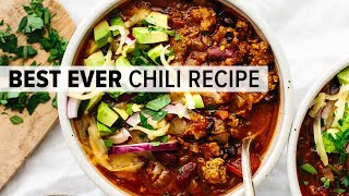 BEST EVER CHILI RECIPE  an easy beef chili bursting with flavor [upl. by Vittorio]